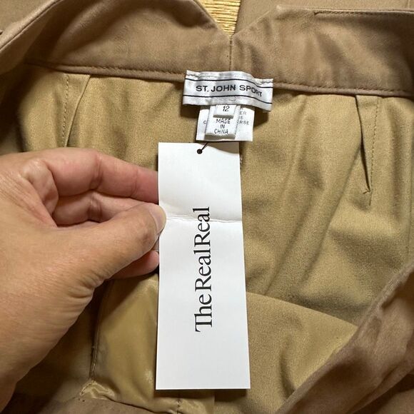 St. John Sport tan career pants 12 the real real - Picture 2 of 9